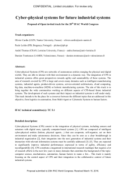Cyber-physical systems for future industrial systems