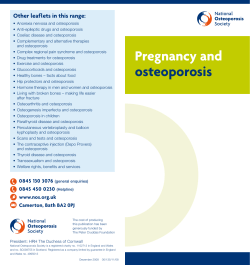 Pregnancy and osteoporosis - The National Osteoporosis Society