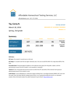 Sample Score Report - Affordable Homeschool Testing Services LLC