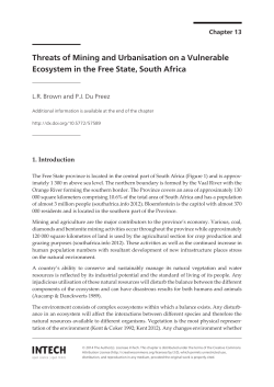 Threats of Mining and Urbanisation on a Vulnerable Ecosystem in