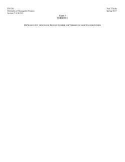 FIN 301 Prof. Thistle Principles of Managerial Finance Spring 2017
