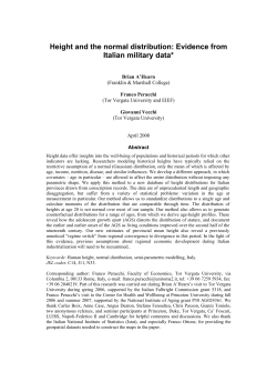 Height and the normal distribution - Facolt&agrave; di Economia