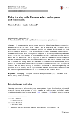 Policy learning in the Eurozone crisis: modes, power and