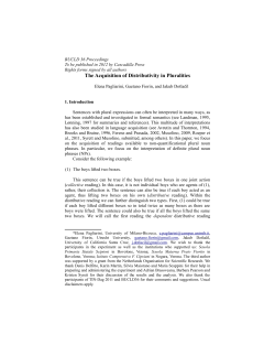 The Acquisition of Distributivity in Pluralities