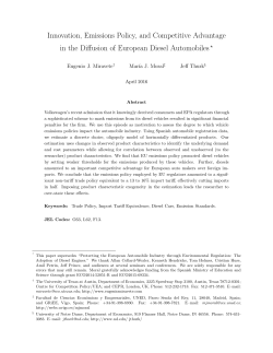Innovation, Emissions Policy, and Competitive Advantage in