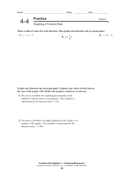 Assignment: "Practice 4-4 Graphing a function rule form k"