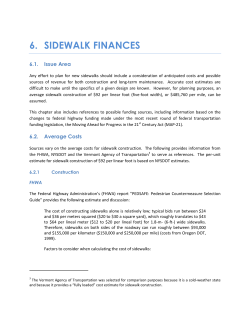 6. SIDEWALK FINANCES