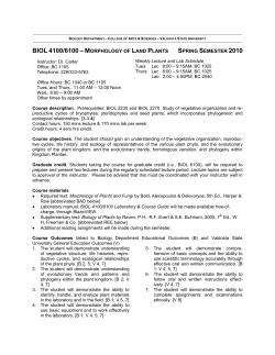 BIOL 4100/6100 &ndash; M - Valdosta State University