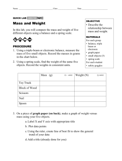 Mass and Weight - Peoria Public Schools