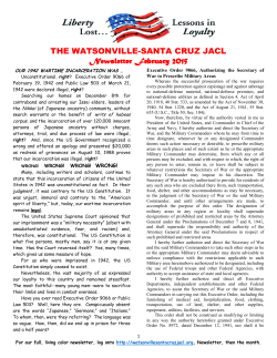 THE WATSONVILLE-SANTA CRUZ JACL Newsletter February 2015