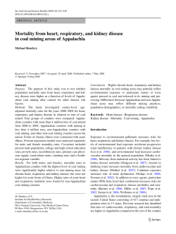 Mortality from heart, respiratory, and kidney disease in coal mining