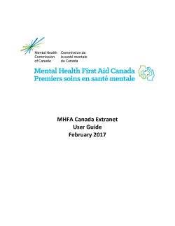 MHFA Extranet User Guide - Mental Health First Aid