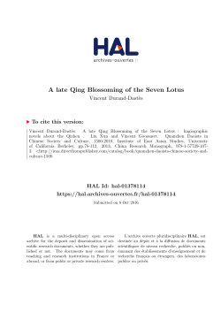 A late Qing Blossoming of the Seven Lotus: hagiographic novels