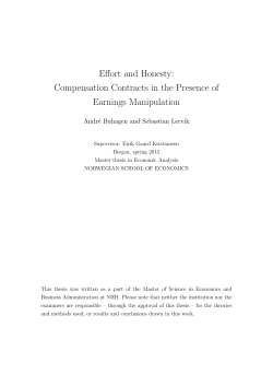 Effort and Honesty: Compensation Contracts in the Presence of
