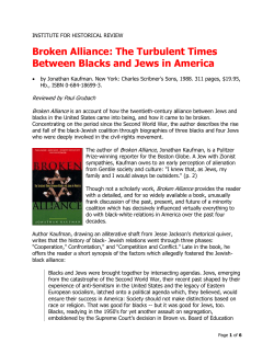 Broken Alliance: The Turbulent Times Between Blacks and Jews in
