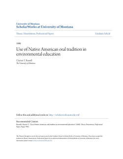 Use of Native American oral tradition in environmental education
