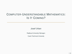 Computer-Understandable Mathematics: Is It Coming? 0.85.4pt