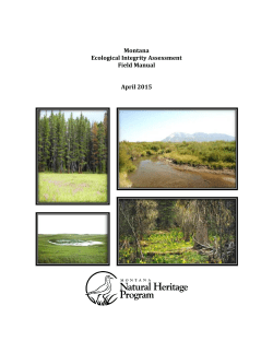 Montana Ecological Integrity Assessment Field Manual April 2015