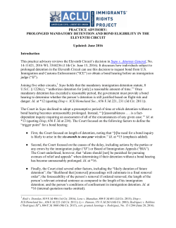 PRACTICE ADVISORY: PROLONGED MANDATORY DETENTION