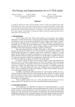 The Design and Implementation for a C# Web spider (PDF