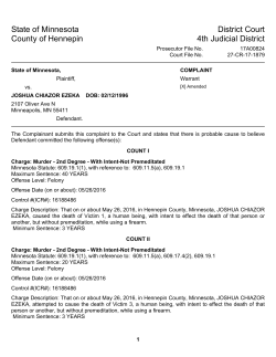 Criminal Complaint  - Hennepin County Attorney