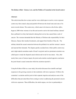 The Kishon Affair: Science, Law, and the Politics of Causation in the