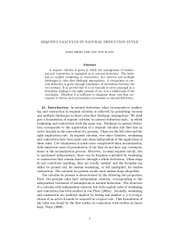 SEQUENT CALCULUS IN NATURAL DEDUCTION STYLE SaRa