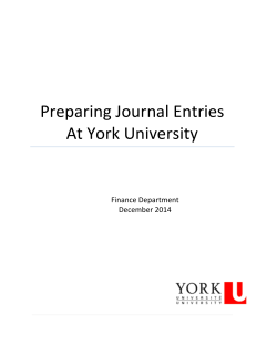Preparing Journal Entries at York University Guideline