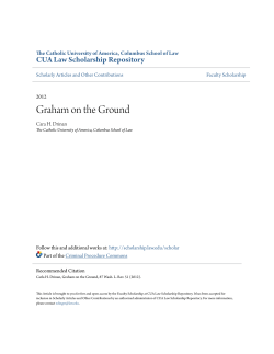Graham on the Ground - CUA Law Scholarship Repository