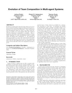 Evolution of team composition in multi-agent systems