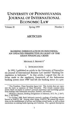 Banking Deregulation in Indonesia: An Updated