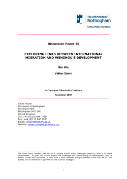 exploring links between international migration and wenzhou`s