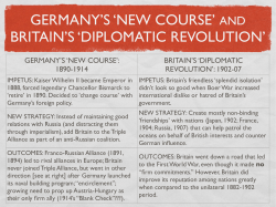germany`s `new course` and britain`s `diplomatic revolution`
