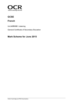 Mark scheme - Unit A701/01 - Listening - Foundation tier - June