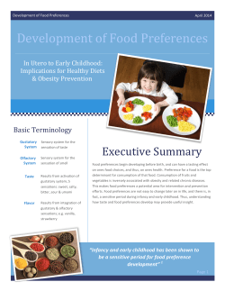 Development of Food Preferences