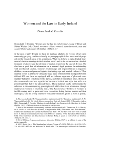 Women and the Law in Early Ireland