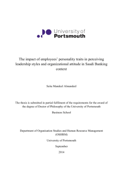 The impact of employees‟ personality traits in perceiving leadership