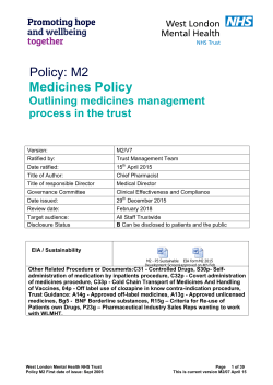 M2 Medicines Policy - West London Mental Health Trust