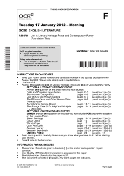 Unit 04 - Literary heritage prose and contemporary poetry