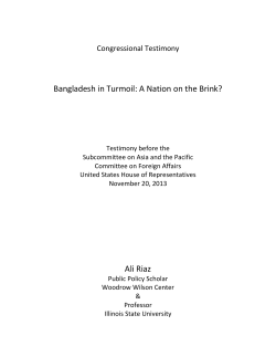Bangladesh in Turmoil: A Nation on the Brink? Ali Riaz