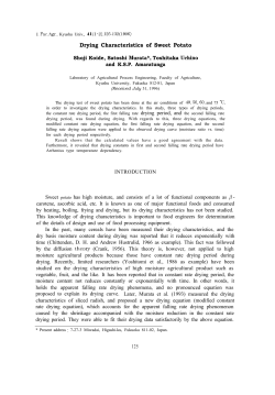 Drying Characteristics of Sweet Potato