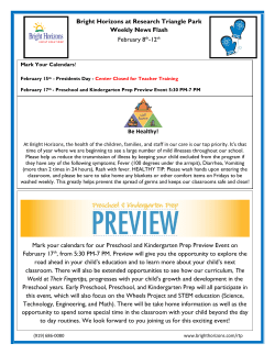 Bright Horizons at Research Triangle Park Weekly News Flash