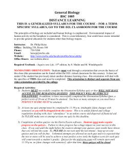 BSC 1005 - Distance Learning