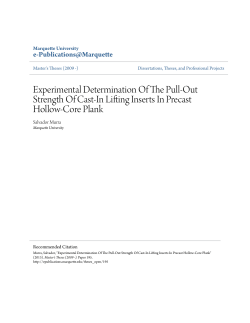 Experimental Determination Of The Pull-Out Strength Of Cast