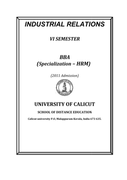 INDUSTRIAL RELATIONS VI SEMESTER BBA