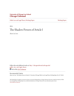 The Shadow Powers of Article I - Chicago Unbound