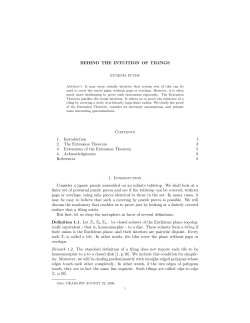 BEHIND THE INTUITION OF TILINGS Contents 1. Introduction 1 2