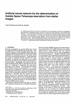 Artificial neural network for the determination of Hubble Space