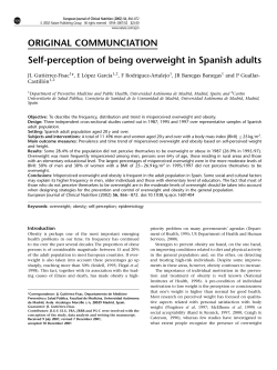 ORIGINAL COMMUNCIATION Self-perception of being