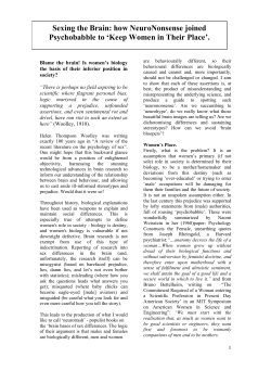Sexing the Brain: how NeuroNonsense joined